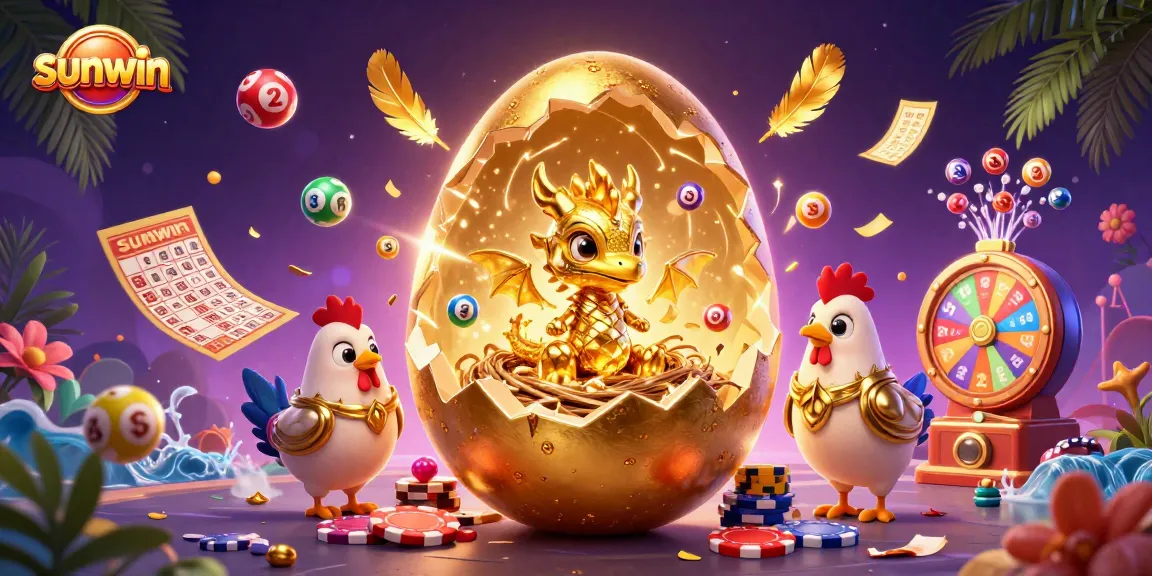Win big with sunwin slots as a golden baby dragon emerges amidst a vibrant casino scene.